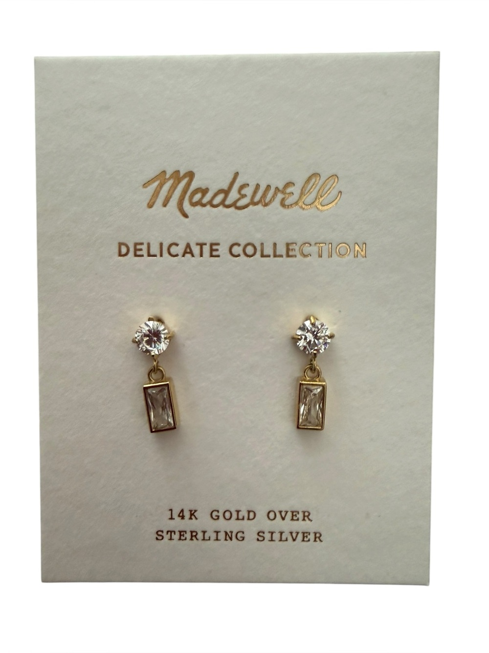 NWT Madewell Gold Over Sterling Silver Delicate Collection Earrings